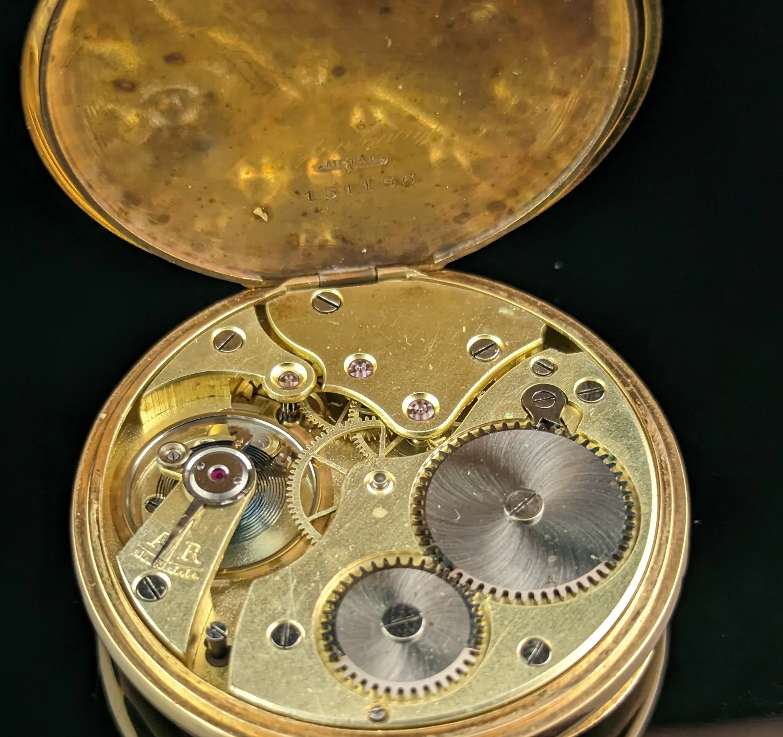 Antique 14ct gold pocket watch, Moeris, open face