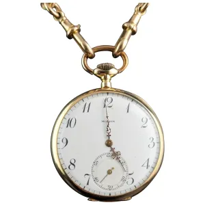 Antique 14ct gold pocket watch, Moeris, open face