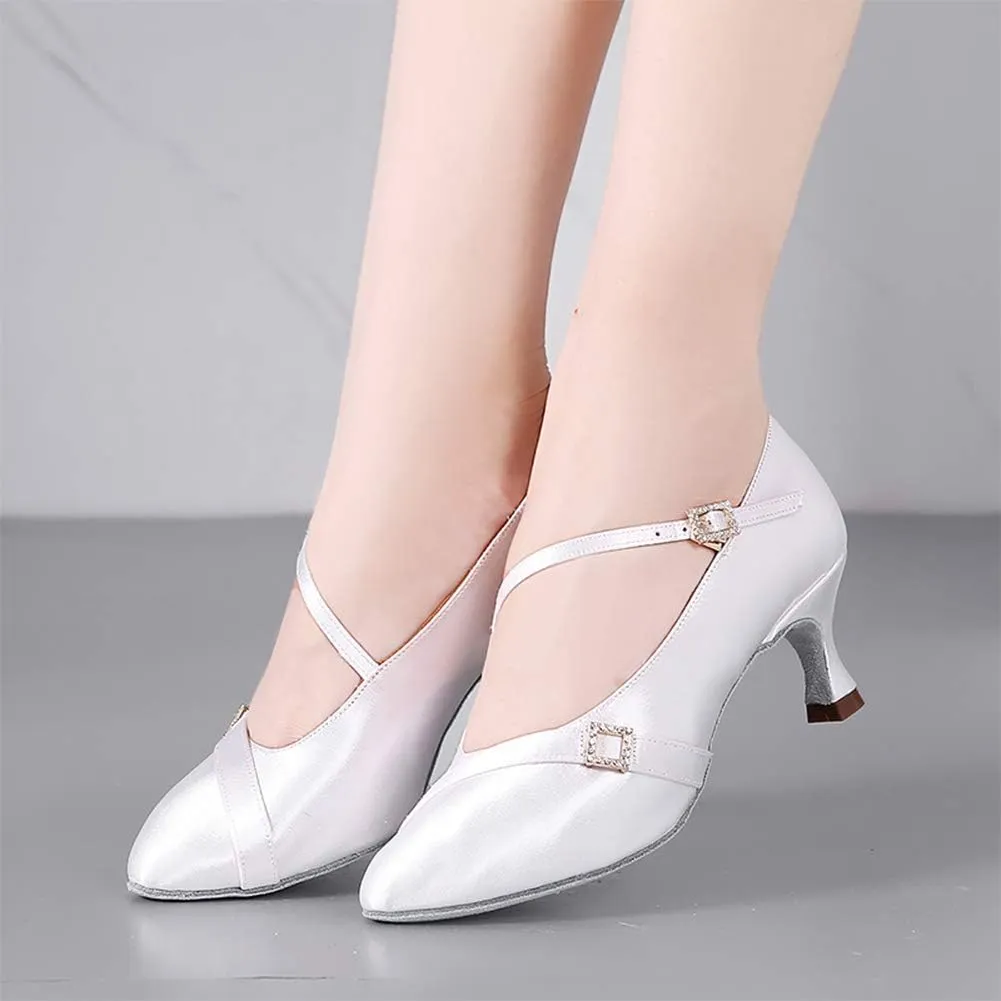 AOQUNFS Ballroom Dance Shoes Women Closed Toe Walts Salsa Latin Dance Shoes