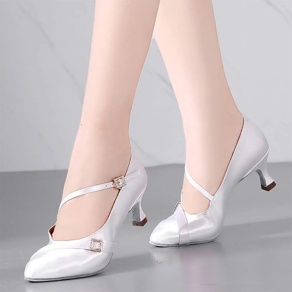 AOQUNFS Ballroom Dance Shoes Women Closed Toe Walts Salsa Latin Dance Shoes