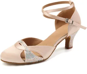 AOQUNFS Women Ballroom Latin Dance Shoes Salsa Closed Toe 1920s Party Dance Performance Shoes,Model L157