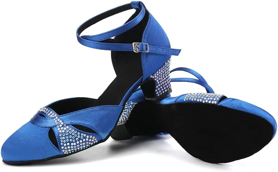 AOQUNFS Women Ballroom Latin Dance Shoes Salsa Closed Toe 1920s Party Dance Performance Shoes,Model L157