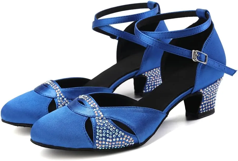 AOQUNFS Women Ballroom Latin Dance Shoes Salsa Closed Toe 1920s Party Dance Performance Shoes,Model L157