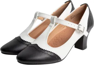 ARCLIBER Character Shoes for Women PU Leather T Strap 2.3" Dance Heels for Ballroom Salsa Tango