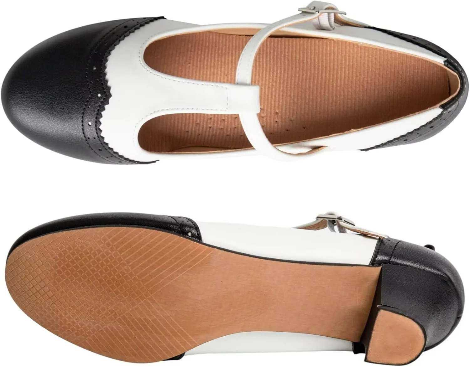 ARCLIBER Character Shoes for Women PU Leather T Strap 2.3" Dance Heels for Ballroom Salsa Tango