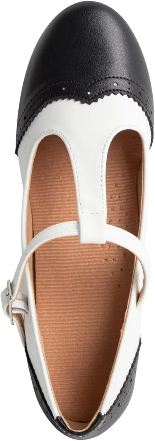 ARCLIBER Character Shoes for Women PU Leather T Strap 2.3" Dance Heels for Ballroom Salsa Tango