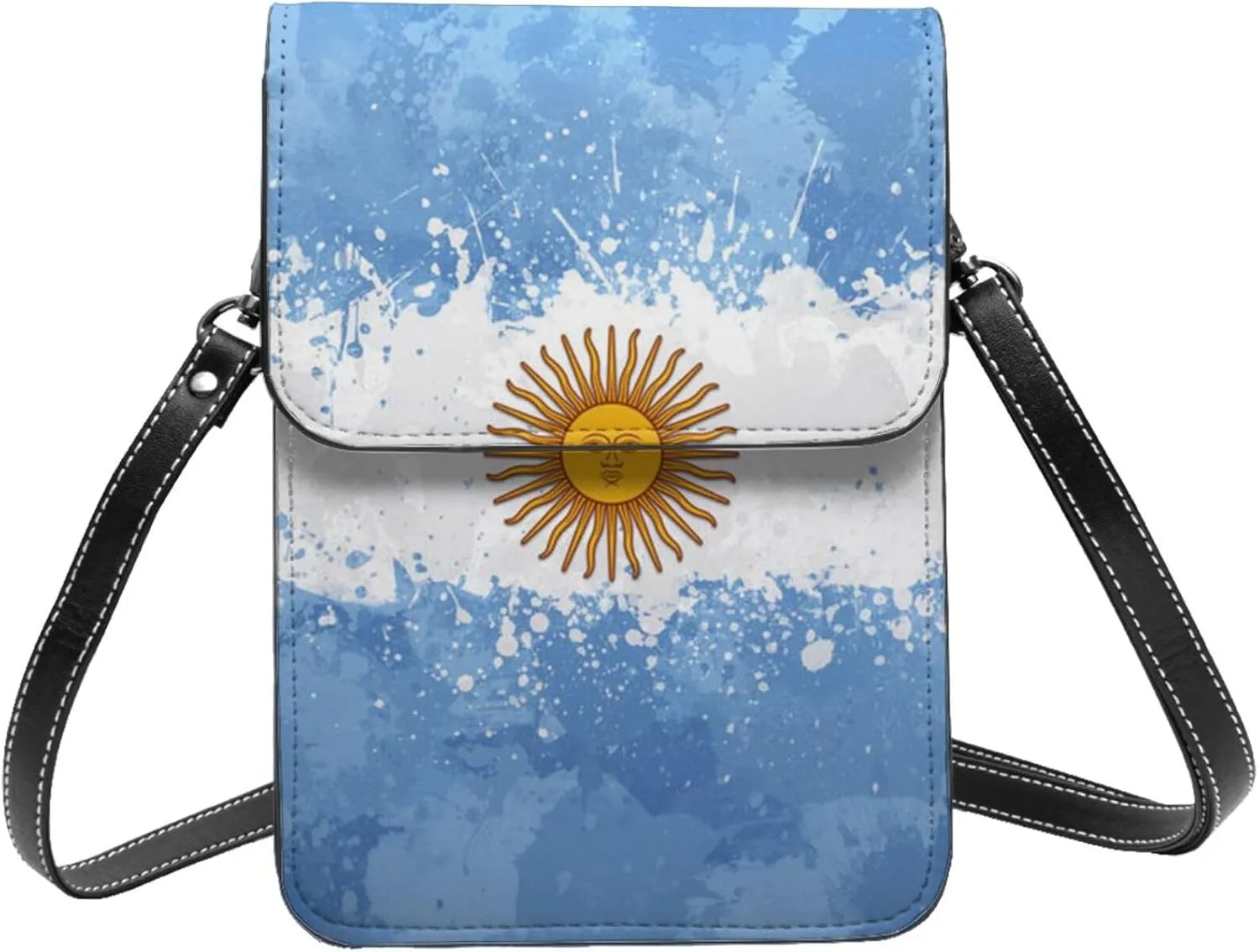 Argentina Argentinian Flag Woman Crossbody Bags Leather Cell Phone Purse Adjustable Shoulder Bags