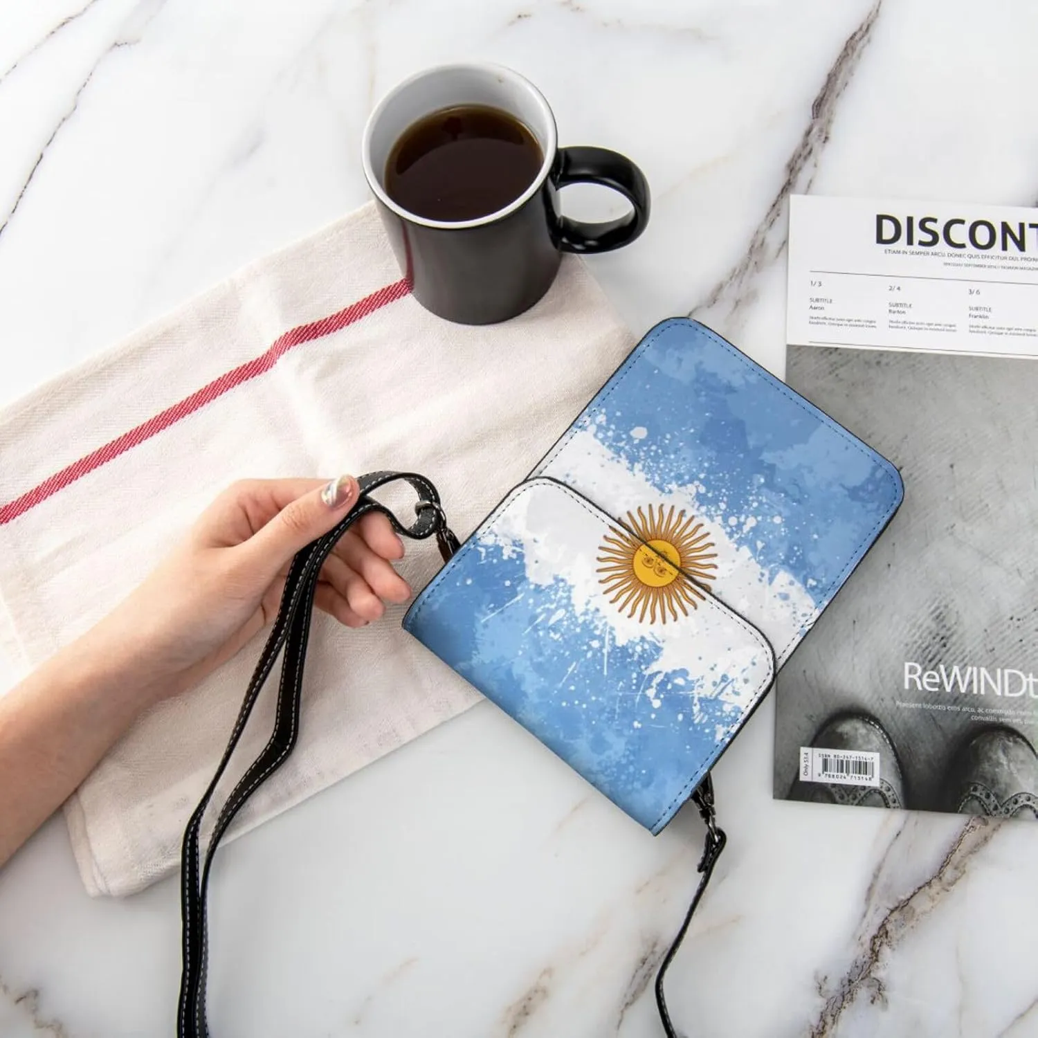 Argentina Argentinian Flag Woman Crossbody Bags Leather Cell Phone Purse Adjustable Shoulder Bags