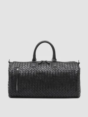 ARMOR 01 - Black Woven Leather Weekender