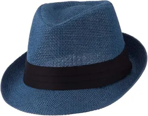 Ashen Fane Classic Pleated Hat Band Straw Fedora Unisex Hat
