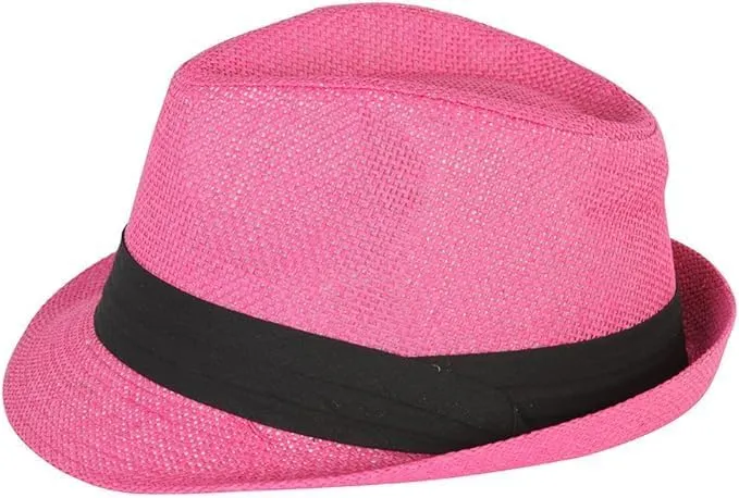 Ashen Fane Classic Pleated Hat Band Straw Fedora Unisex Hat