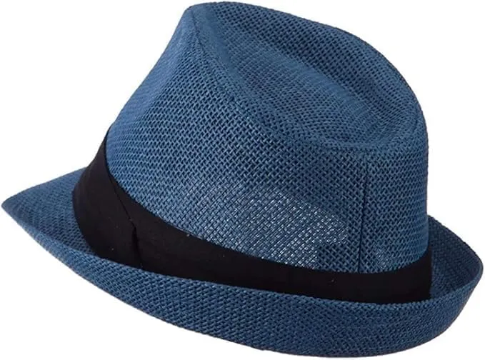 Ashen Fane Classic Pleated Hat Band Straw Fedora Unisex Hat