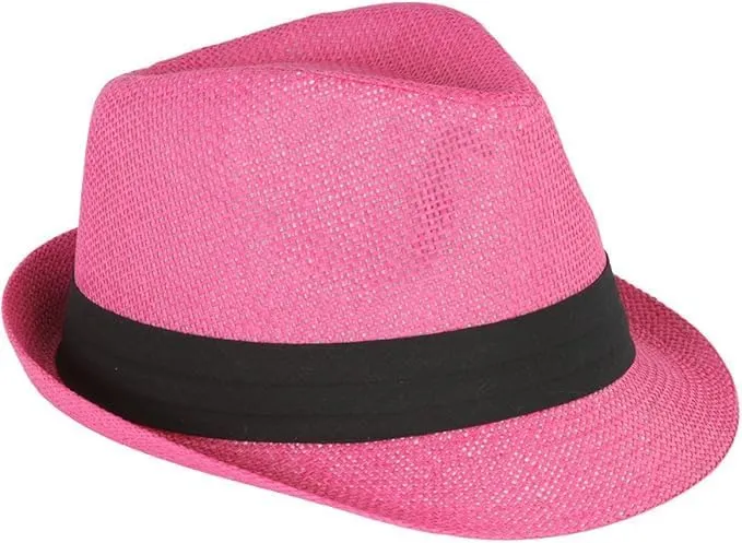 Ashen Fane Classic Pleated Hat Band Straw Fedora Unisex Hat