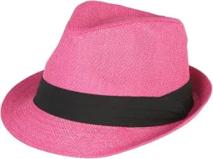Ashen Fane Classic Pleated Hat Band Straw Fedora Unisex Hat