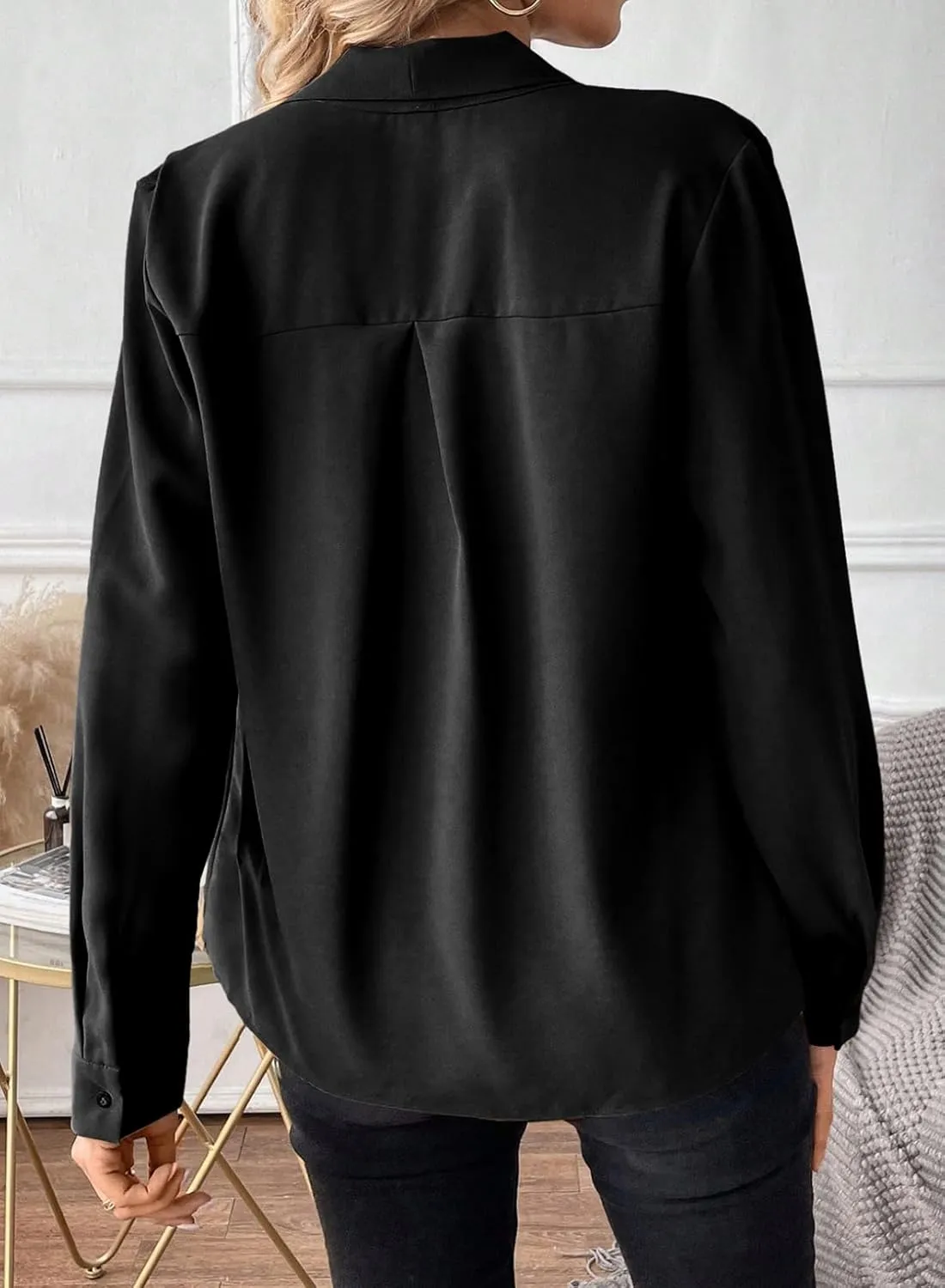 Astylish Women's Bow Tie Neck Long Sleeve Dressy Elegant Office Work Blouse Shirt Tops