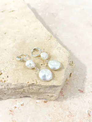 Aura Pearl Sterling Silver Plated Earrings