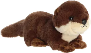 Aurora® Adorable Mini Flopsie™ River Otter Pup Stuffed Animal - Playful Ease - Timeless Companions - Brown 8 Inches