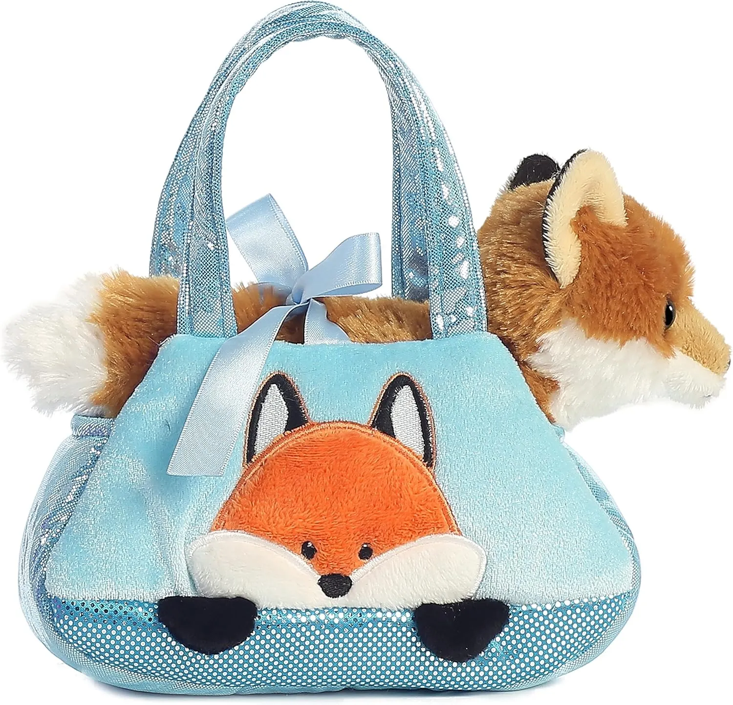 Aurora® Fashionable Fancy Pals™ Peek-A-Boo Fox Stuffed Animal - On-The-go Companions - Stylish Accessories - Multicolor 7 Inches