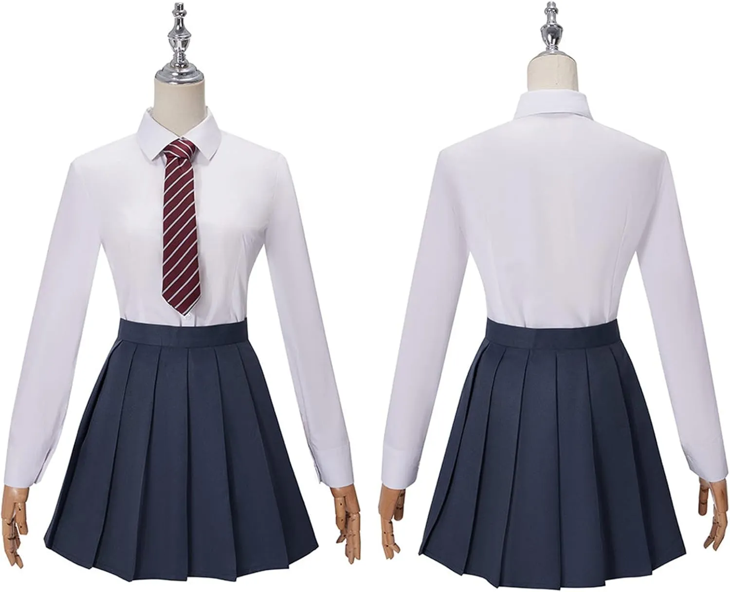 AwwwCos Matilda the Musical Cosplay Gray Costume School Girl Dress Uniform Suit Skirt Tie Halloween Party Outfit