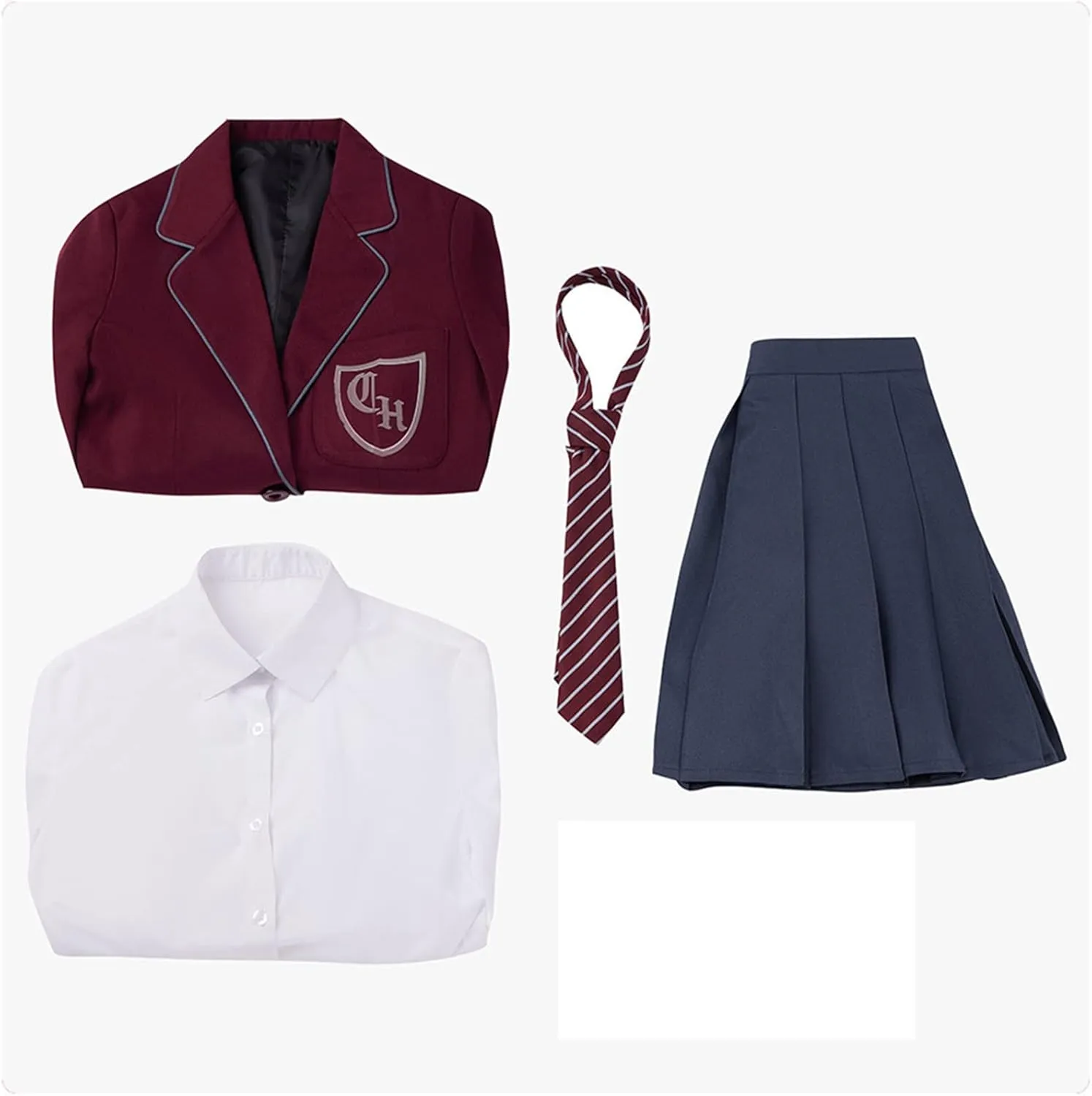 AwwwCos Matilda the Musical Cosplay Gray Costume School Girl Dress Uniform Suit Skirt Tie Halloween Party Outfit