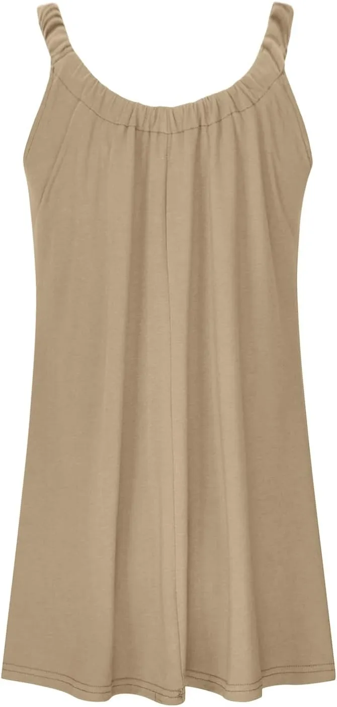 Backless Camisole Mini Dress: Ideal for Transitioning from Beach to Boardwalk, A Solid Color Stretchy Swim Cover Up