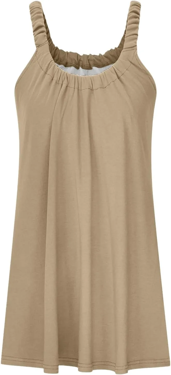 Backless Camisole Mini Dress: Ideal for Transitioning from Beach to Boardwalk, A Solid Color Stretchy Swim Cover Up
