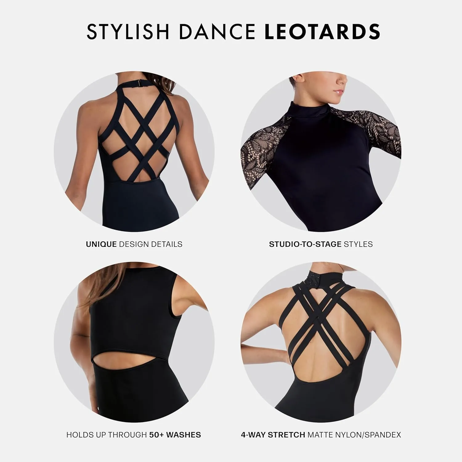 Balera High Neck Leotard with Cross Back Straps for Girls & Women Perfect for Dance