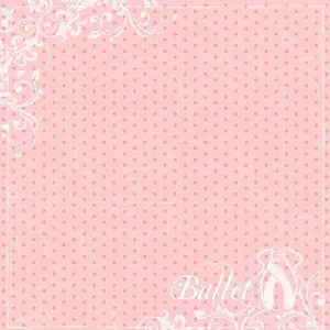 Ballerina Collection Ballet Dot 12 x 12 Scrapbook Paper by Scrapbook Customs