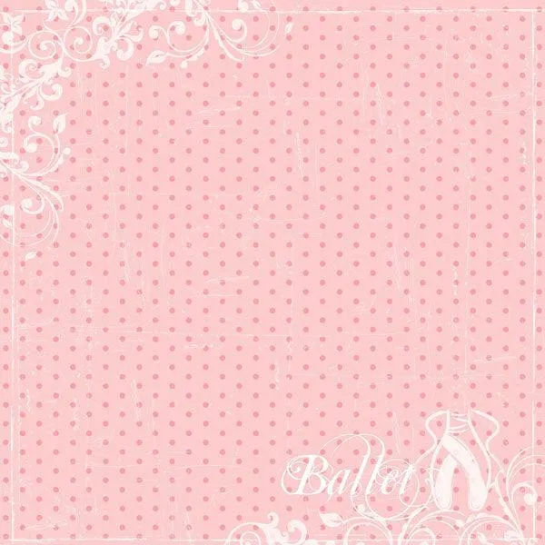 Ballerina Collection Ballet Dot 12 x 12 Scrapbook Paper by Scrapbook Customs