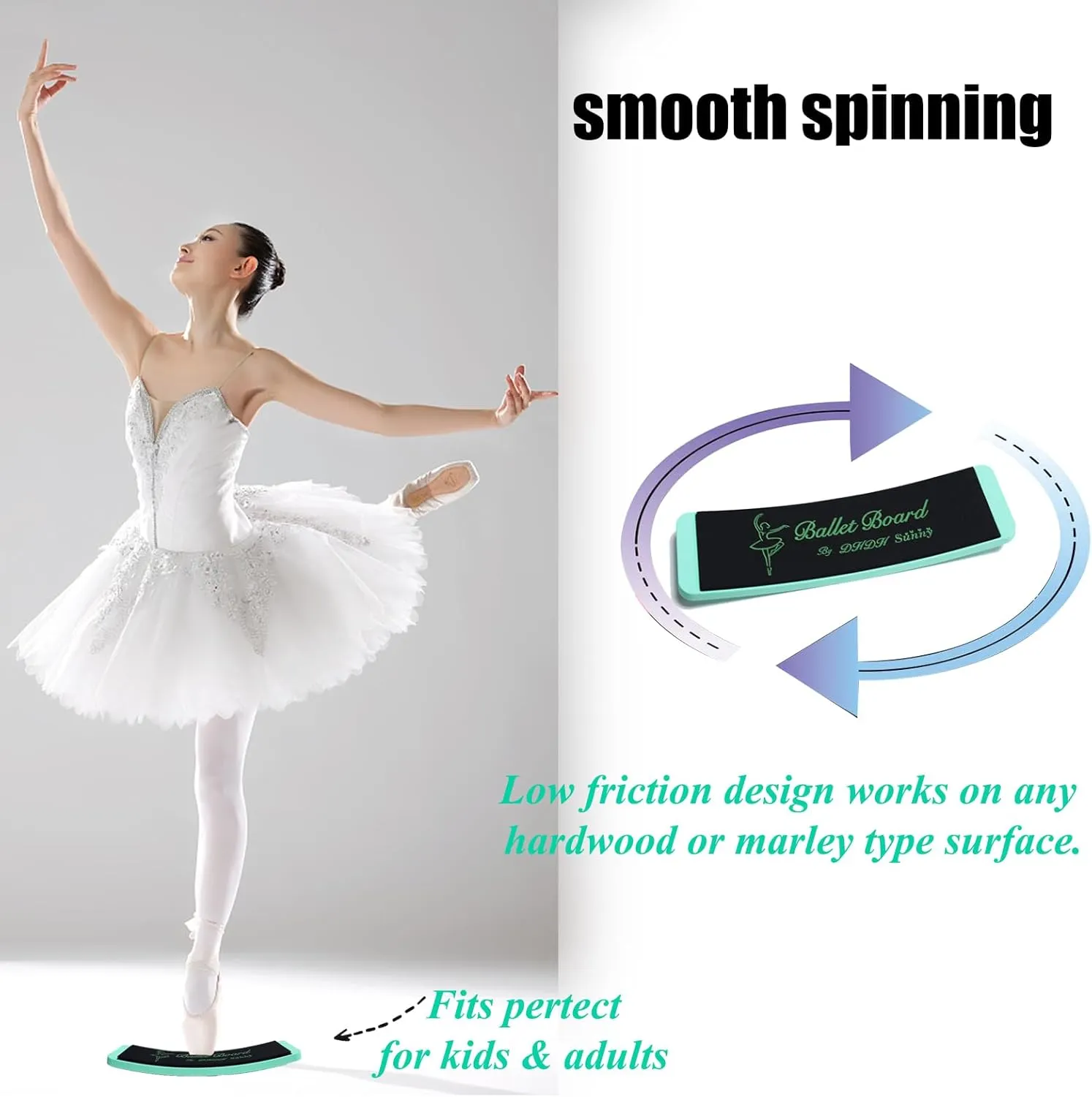 Ballet Turning Board for Dancers Balance Portable Training Equipment for Dance Spin Boards for Better Pirouette Figure Skating Technique Releve Ice Skaters Gymnasts and Cheerleaders
