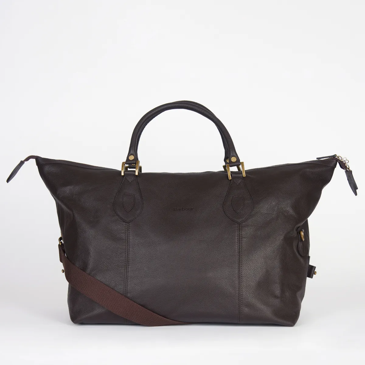 Barbour Leather Medium Travel Explorer Holdall | Chocolate