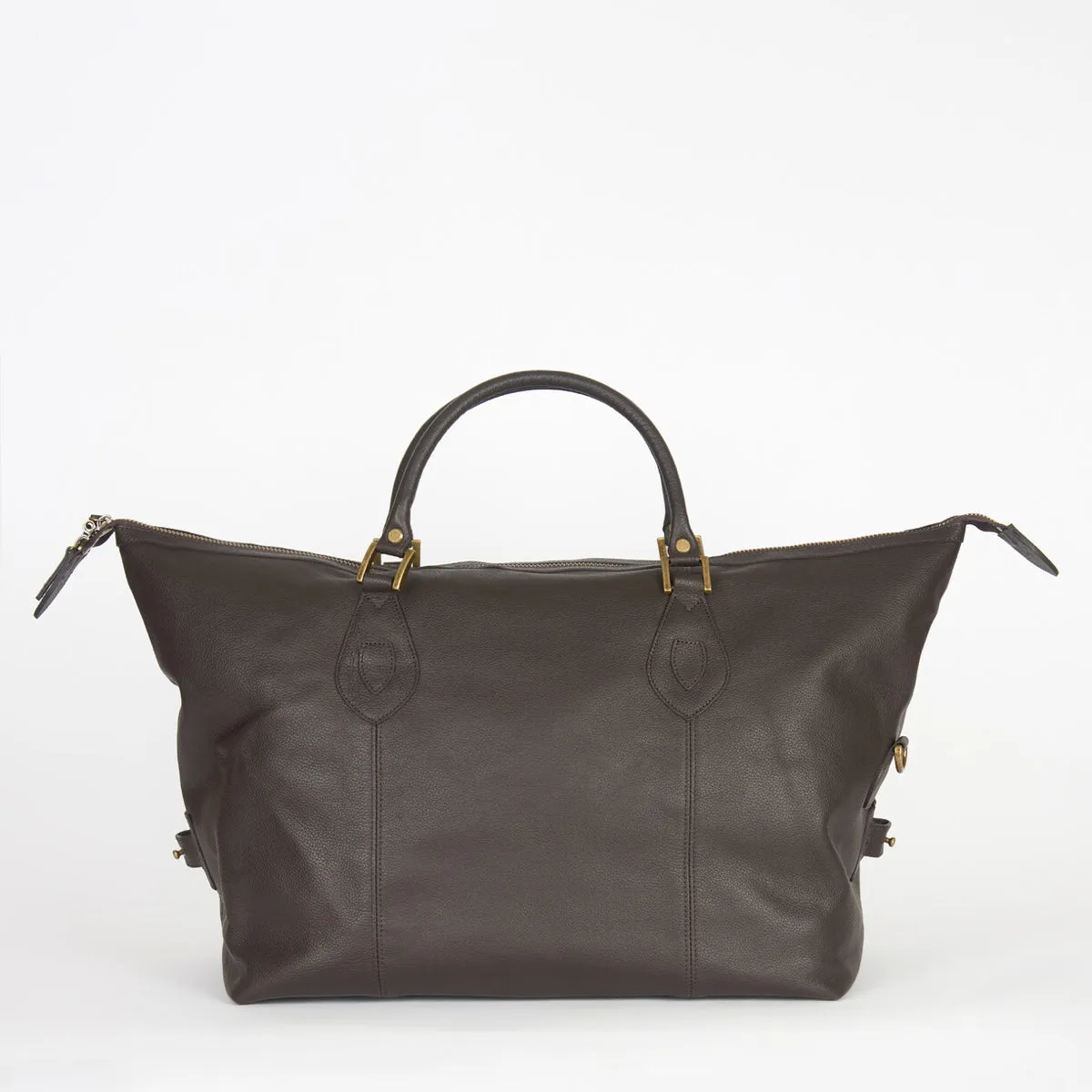Barbour Leather Medium Travel Explorer Holdall | Chocolate