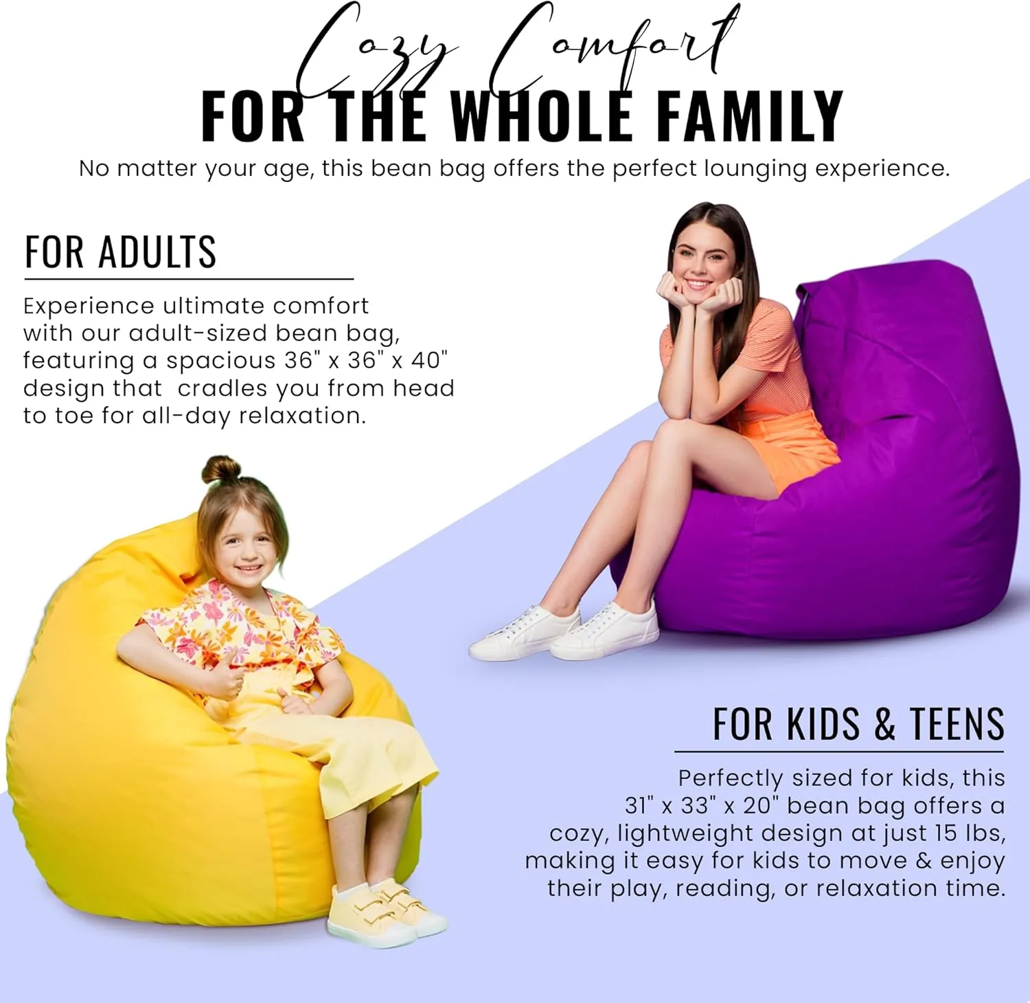 Bean Products Vinyl Marine Boat Bean Bag Chair Cover - Retro Style Weatherproof Lazy Sofa Cover for Adults - Washable Bean Bag Cover Without Fill - Comfortable Small Bean Bag, 33x31x20 - Black