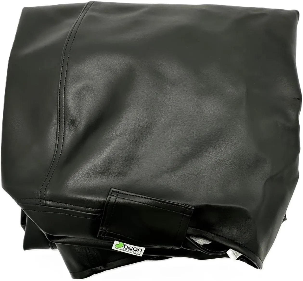 Bean Products Vinyl Marine Boat Bean Bag Chair Cover - Retro Style Weatherproof Lazy Sofa Cover for Adults - Washable Bean Bag Cover Without Fill - Comfortable Small Bean Bag, 33x31x20 - Black
