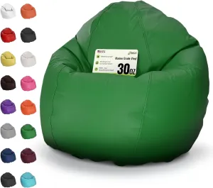 Bean Products Waterproof Small Vinyl Marine Grade Boat Bean Bag Chair | Filled w/Polystyrene Beads & CertiPUR Foam | Made in USA | 31”W, 33”L, 20”H | 15lb | Perfect for Teens & Kids | Green