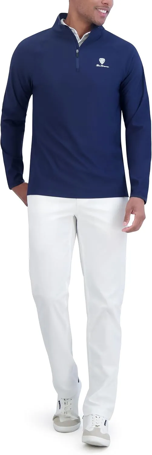 Ben Sherman Men's Quarter Zip Pullover Sweater – Lightweight, Casual, Work, Golf & Everyday Wear