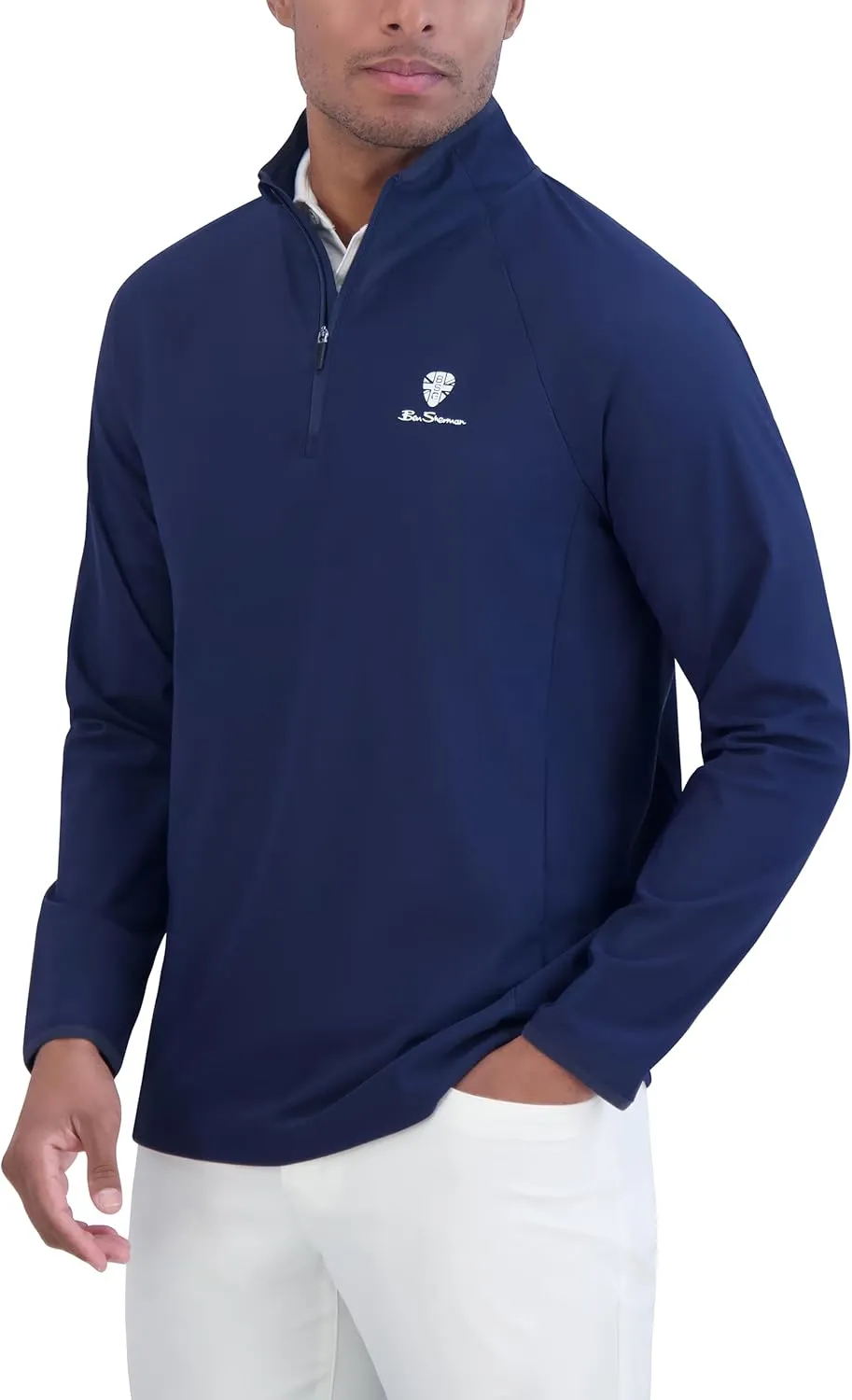 Ben Sherman Men's Quarter Zip Pullover Sweater – Lightweight, Casual, Work, Golf & Everyday Wear
