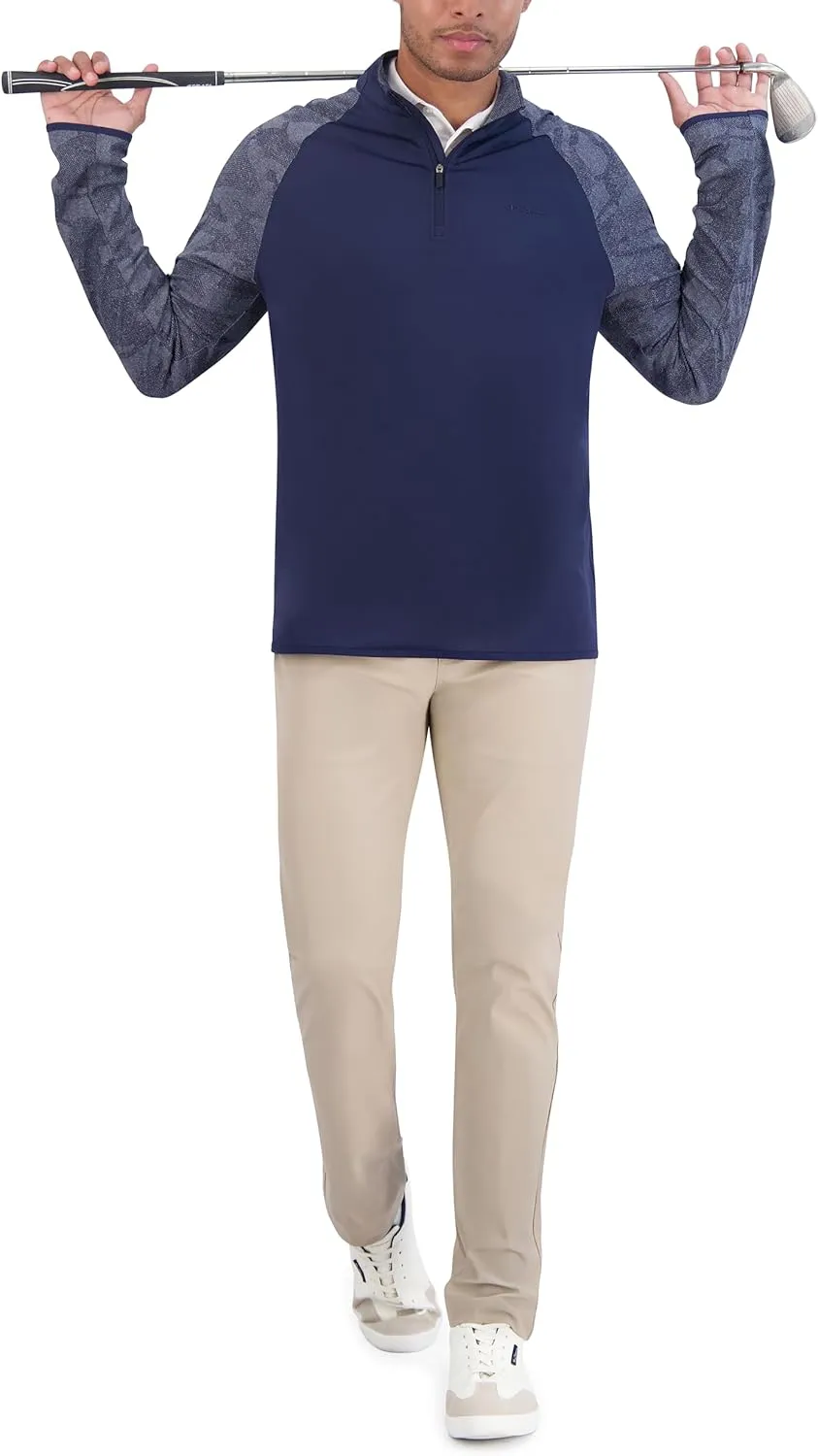 Ben Sherman Men's Quarter Zip Pullover Sweater – Lightweight, Stylish, Soft Knit for Casual, Work, Golf & Everyday Wear