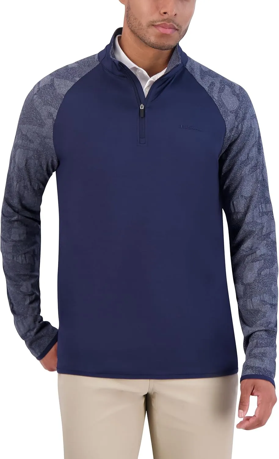 Ben Sherman Men's Quarter Zip Pullover Sweater – Lightweight, Stylish, Soft Knit for Casual, Work, Golf & Everyday Wear