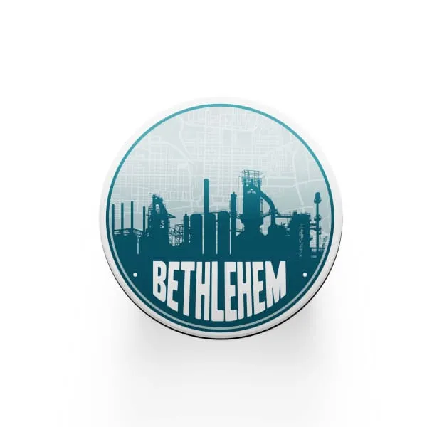 Bethlehem steel stacks and city map design | in multiple colors