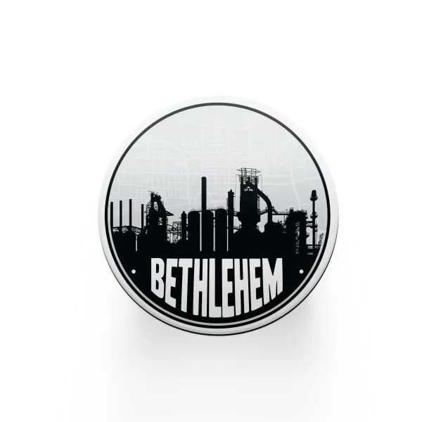 Bethlehem steel stacks and city map design | in multiple colors
