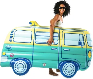 BigMouth Inc. Giant Retro Pool Float, Blow Up Pool Raft, Over 5 Feet Long, Durable Inflatable Summer Party Water Toy - Retro Van