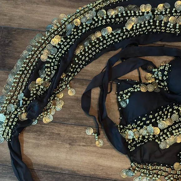 Black and Gold Belly Dance Costume