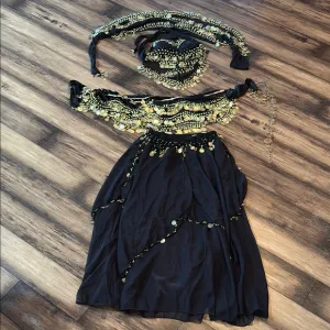 Black and Gold Belly Dance Costume