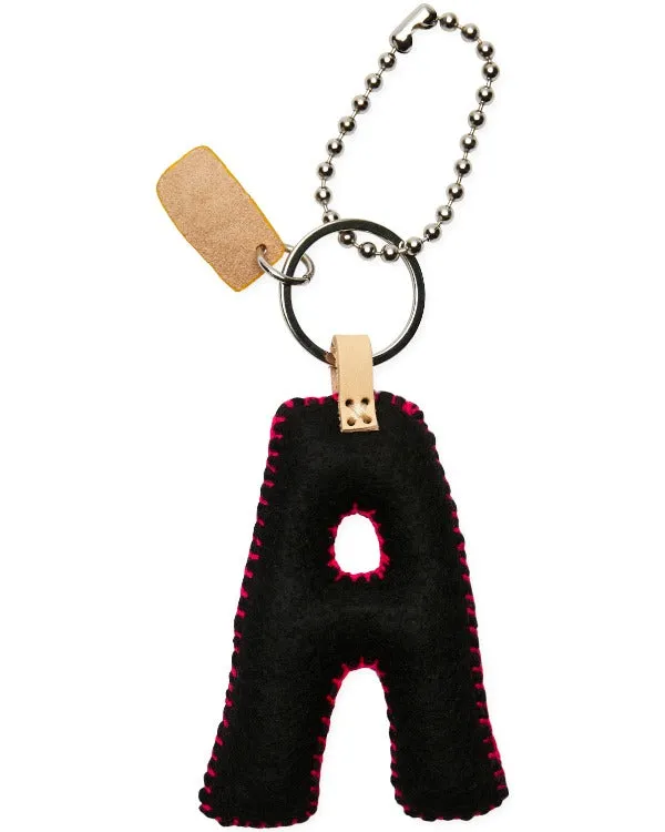 BLACK FELT ALPHABET CHARM "A"