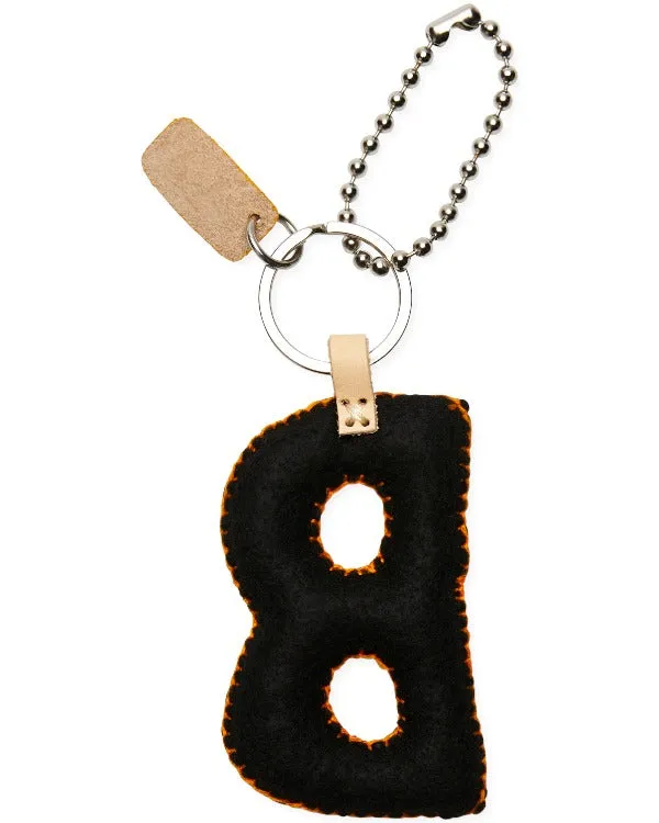 BLACK FELT ALPHABET CHARM "B"