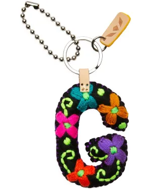BLACK FELT ALPHABET CHARM "G"