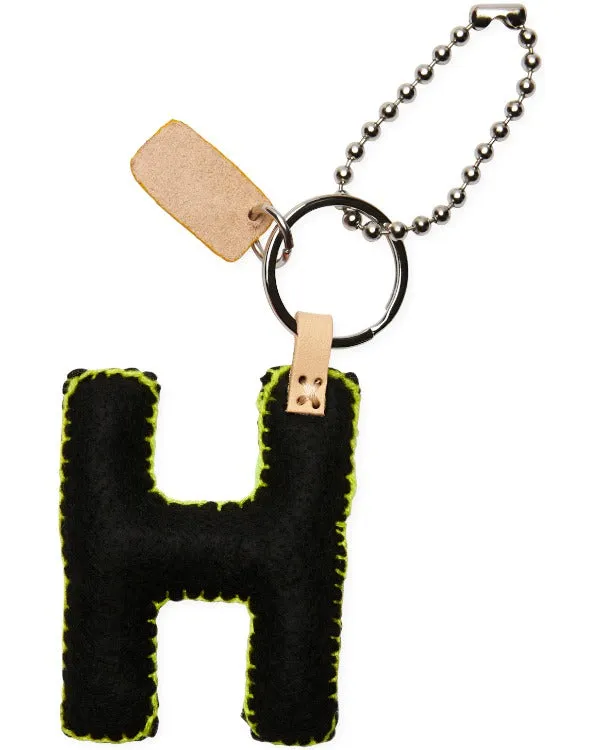 BLACK FELT ALPHABET CHARM "H"