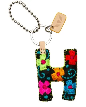 BLACK FELT ALPHABET CHARM "H"