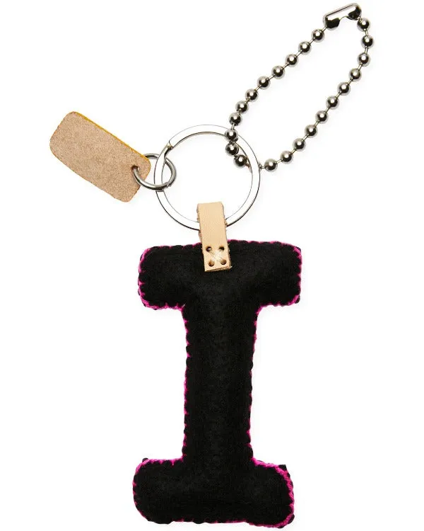 BLACK FELT ALPHABET CHARM "I"